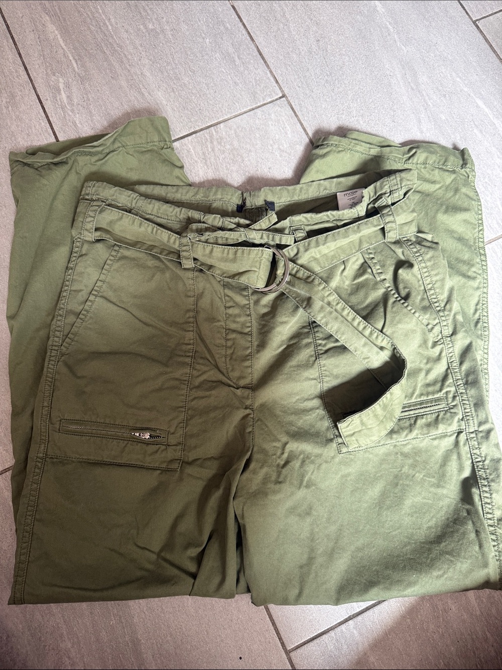 MAJE Olive Army Green Cargo Pants EU size 3